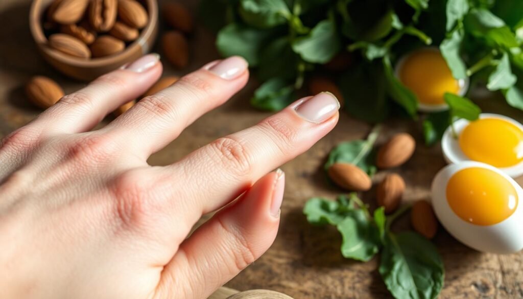Brittle nails as a sign of biotin deficiency symptoms