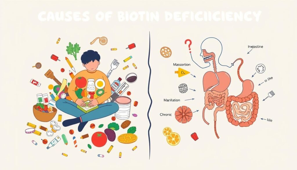Causes of Biotin Deficiency related factors