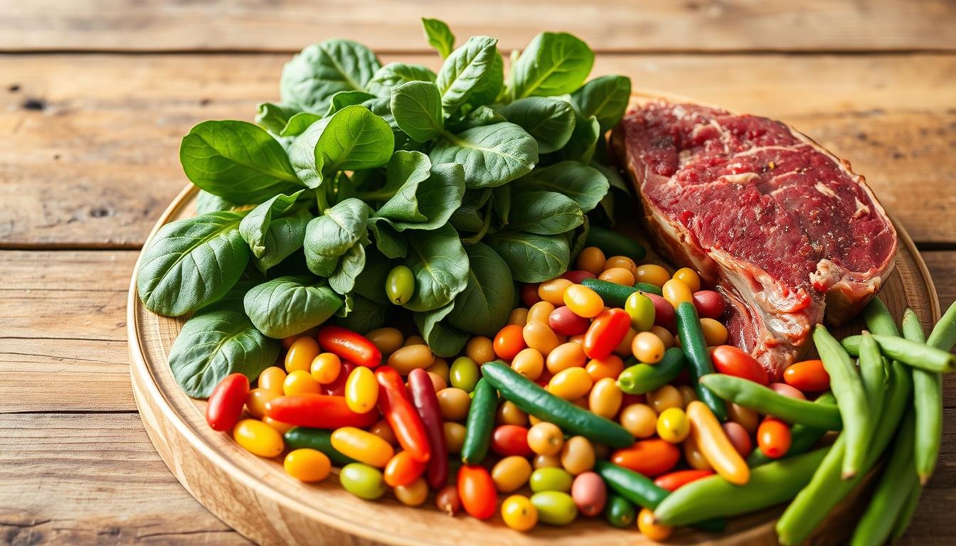Spinach, Red Meat, and Beans for Nails